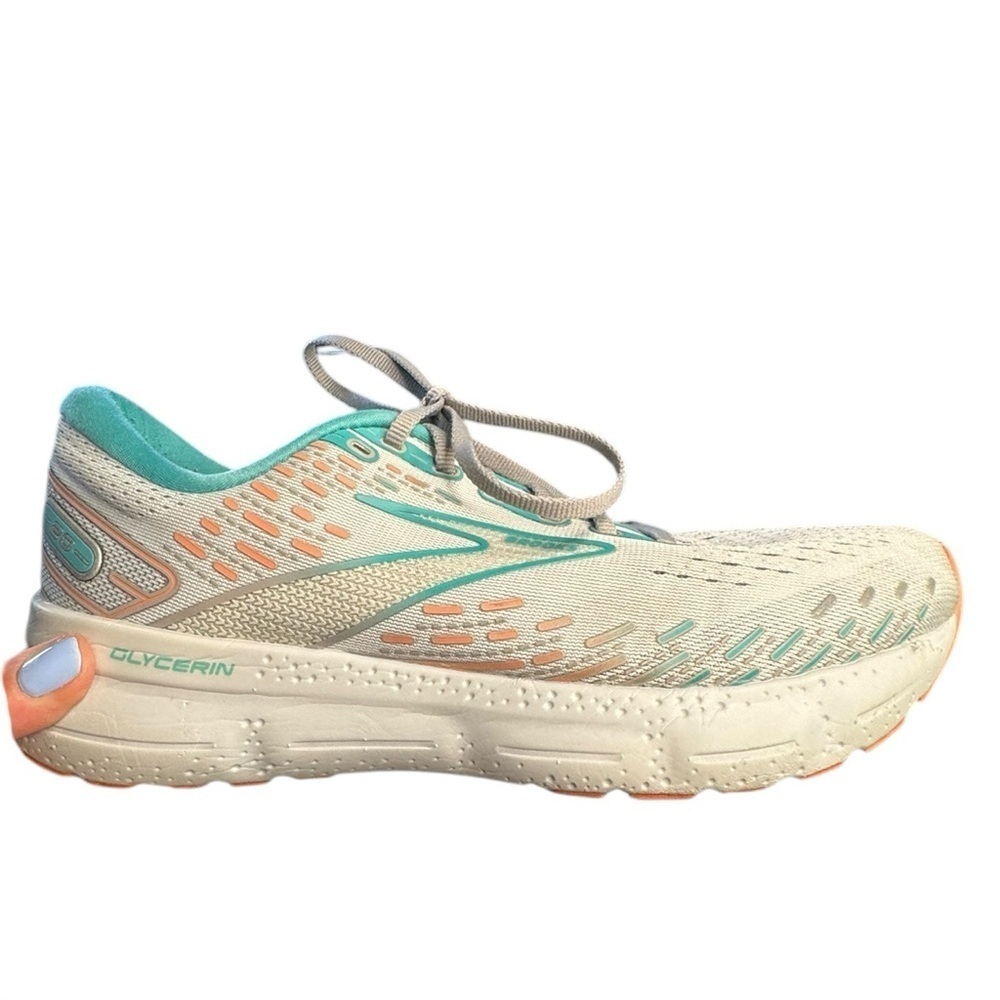 Brooks Glycerin 20 Running Shoes Womens 10.5 Gray Teal Cushioned Neutral Trainer